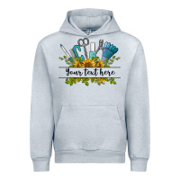 Heather Grey customize nail tools with sunflower preview Urban Hoodie - BarkalooDesign