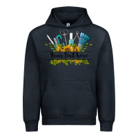 Navy customize nail tools with sunflower preview Urban Hoodie - BarkalooDesign