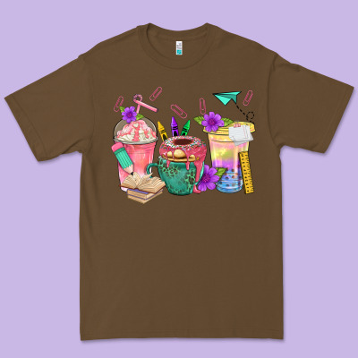 School Girl Coffee Cup Bbs Premium Tee Designed By Bundleandbundleshop