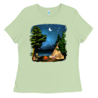 Matcha Night Glamping Camp With Wine Ladies Tee - BundleAndBundleShop