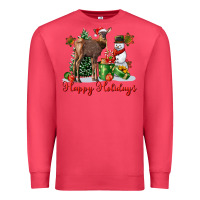 Cardinal happy holidays baby deer Premium Sweatshirt - LillyAllenDesigns