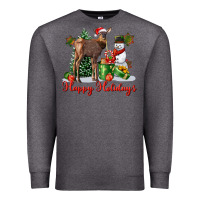 Charcoal Heather happy holidays baby deer Premium Sweatshirt - LillyAllenDesigns