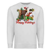 Dove Grey happy holidays baby deer Premium Sweatshirt - LillyAllenDesigns
