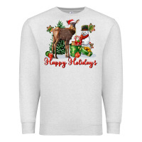 Oatmeal Heather happy holidays baby deer Premium Sweatshirt - LillyAllenDesigns