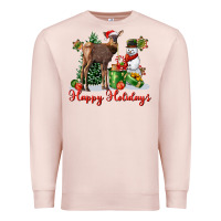 Pale Pink happy holidays baby deer Premium Sweatshirt - LillyAllenDesigns