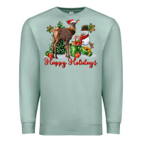 Seafoam happy holidays baby deer Premium Sweatshirt - LillyAllenDesigns