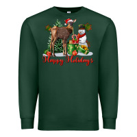 Sports Green happy holidays baby deer Premium Sweatshirt - LillyAllenDesigns
