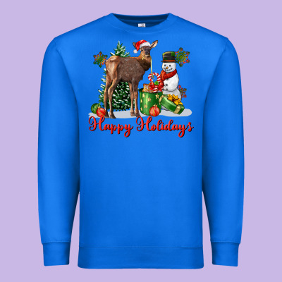Happy Holidays Baby Deer Premium Sweatshirt Designed By Lillyallendesigns