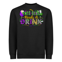 Black This girl needs a drink Heavyweight Sweatshirt - FaDigitalArtStudio