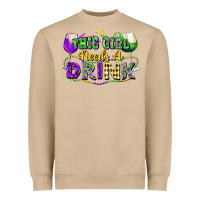 Mushroom This girl needs a drink Heavyweight Sweatshirt - FaDigitalArtStudio
