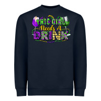 Navy This girl needs a drink Heavyweight Sweatshirt - FaDigitalArtStudio