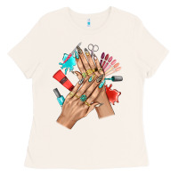 Bone Western Nail Art With Nail Material Bbs Ladies Tee - BundleAndBundleShop