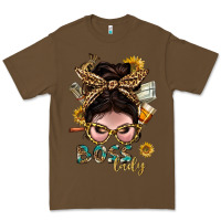 Cacao Western Messy Bun Boss Lady With Money Premium Tee - BundleAndBundleShop