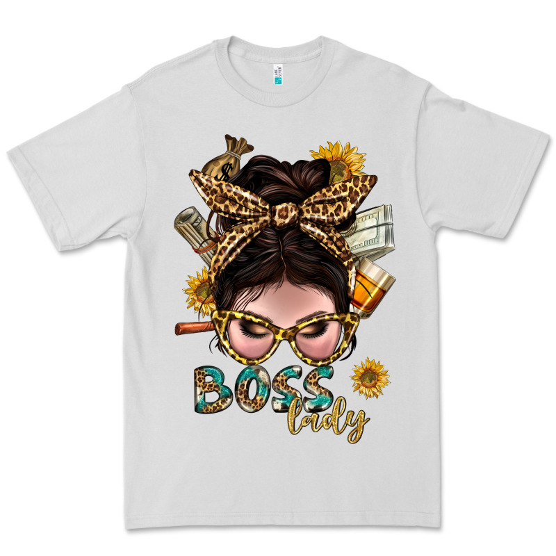 Western Messy Bun Boss Lady With Money Premium Tee by BundleAndBundleShop | Teevron