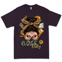Plum Western Messy Bun Boss Lady With Money Premium Tee - BundleAndBundleShop