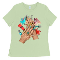 Matcha Western Nail Art With Nail Material Bbs Ladies Tee - BundleAndBundleShop