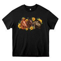 Black western horses Heavy Core Tee - MaliasSmallBusiness