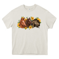 Cream western horses Heavy Core Tee - MaliasSmallBusiness