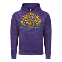 Cloud Purple Gobble Til You Wobble with Rainbow Vintage Hoodie - texasbilliewilder