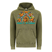 Vintage Olive Gobble Til You Wobble with Rainbow Vintage Hoodie - texasbilliewilder