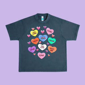 Womens Valentine Candy Heart Valentines Day Vneck Urban Heavy Tee Designed By Tuandangui