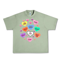 Oil Green womens valentine candy heart valentines day vneck Urban Heavy Tee - tuanDangUi