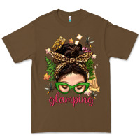 Cacao Glamping Messy Bun With Glamping Camp Tent Bbs Premium Tee - BundleAndBundleShop