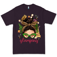 Plum Glamping Messy Bun With Glamping Camp Tent Bbs Premium Tee - BundleAndBundleShop