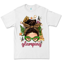 White Glamping Messy Bun With Glamping Camp Tent Bbs Premium Tee - BundleAndBundleShop