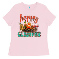 Bubblegum Pink Happy Glamper Camp Ladies Tee - BundleAndBundleShop