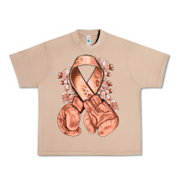 Burro Uterine Cancer peach ribbon with boxing gloves Urban Heavy Tee - NancyCooperArtShop