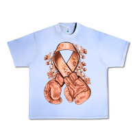Grape Ice Uterine Cancer peach ribbon with boxing gloves Urban Heavy Tee - NancyCooperArtShop