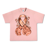 Salmon Uterine Cancer peach ribbon with boxing gloves Urban Heavy Tee - NancyCooperArtShop