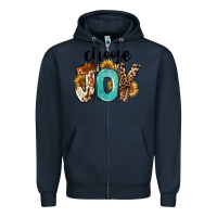 Navy Choose Joy Zipper Hoodie - FaDigitalArtStudio