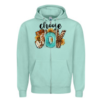 Seafoam Choose Joy Zipper Hoodie - FaDigitalArtStudio