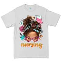 Dove Grey Messy Bun Nursing With Leopard Glasses Bbs Premium Tee - BundleAndBundleShop