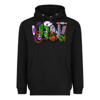 Black Halloween RN Registered Nurse Heavyweight Hoodie - LillyAllenDesigns