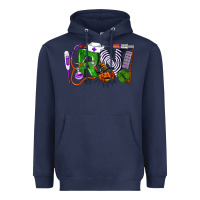 Navy Halloween RN Registered Nurse Heavyweight Hoodie - LillyAllenDesigns