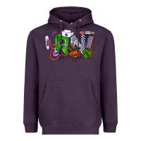 Plum Halloween RN Registered Nurse Heavyweight Hoodie - LillyAllenDesigns