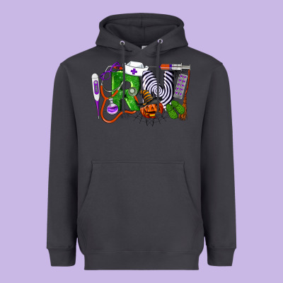 Halloween Rn Registered Nurse Heavyweight Hoodie Designed By Lillyallendesigns