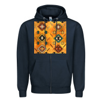 Navy native american aztec seamless pattern 4 Zipper Hoodie - BundleAndBundleShop