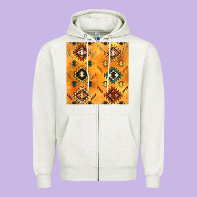 Native American Aztec Seamless Pattern 4 Zipper Hoodie Designed By Bundleandbundleshop