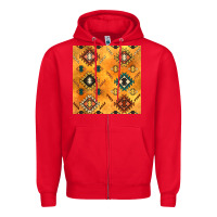 Red native american aztec seamless pattern 4 Zipper Hoodie - BundleAndBundleShop
