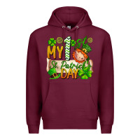 Burgundy my 1'st st patrick's day Premium Hoodie - FaDigitalArtStudio