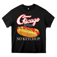 Black chicago hot dog summer style 4th of july no ketchu Heavy Core Tee - tuanDangUi