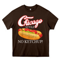 Chocolate Brown chicago hot dog summer style 4th of july no ketchu Heavy Core Tee - tuanDangUi