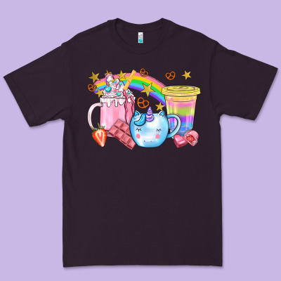 Unicorn Coffee Cup With Star Bbs Premium Tee Designed By Bundleandbundleshop