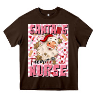 Chocolate Brown santas favorite nurse Heavy Core Tee - MaliasSmallBusiness