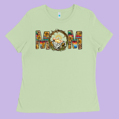 Western Mom With Baby Jesus Ladies Tee Designed By Bundleandbundleshop