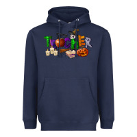 Navy halloween teacher Heavyweight Hoodie - LillyAllenDesigns